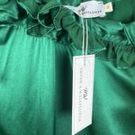 Never A Wallflower‎ Saint Sinner Top Blouse Emerald Green Silk Satin Sz M NWT Size M Photo 2