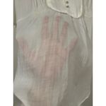 ZARA Womens Oversized Sheer Boho Peasant Blouse Small Cream Photo 3