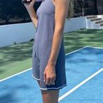 Vuori Grey White Stripe Stretch Volley Athletic Mini Tennis Dress XL Azure Photo 5