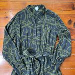 H&M Richard Allan X Brown & Green Mosaic Print Button Up Shirt Dress - Sz 8 Photo 14