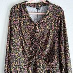 Torrid Studio Knit Floral Wide Leg Jumpsuit Sz 3 Long Sleeve Button Front Photo 3