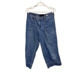 Lee Riveted by  Drawstring Waist Cropped Wide Leg Jeans Blue Denim‎ Womens Photo 1