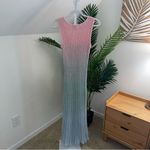 Hayley Menzies‎ Ombre Pink Green Stardust Sparkle cotton/ cashmere Dress Small Photo 3