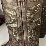 Frye Daisy Duke Western Brown & Gold Leather Boots W/Rhinestones Studs S 10-EUC Photo 4
