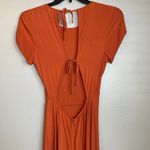 Urban Outfitters Orange Dress Sz Medium Slit Linsey Cap Sleeve Dress Open Back Photo 5
