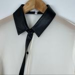 Robert Rodriguez NWT  Silk Leather Trim Button Down Photo 11