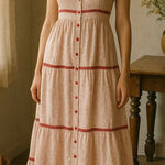 La Ligne Red Floral Kate Maxi Sundress Size L Photo 0