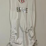 Xhilaration Women’s Bride Ruched Swim Cover Up Racerback Tank White & Silver NWT Photo 0