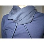 NWT New Womens Designer Acne Blouse Top XS Jersey Navy Blue Belt LS Dark Cotton Photo 4