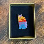 Vintage Lauren Burch Rainbow Cats Pin Brooch Enamel Cloisonne Estate Jewelry Photo 1