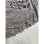 Pretty Angel  Gray Tunic Top With Crochet Lace Button Back‎  Boho S Linen Photo 3