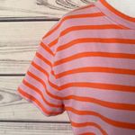 Gap Pink & Orange Striped Short Sleeve Pocket Cotton T-Shirt Dress Photo 1