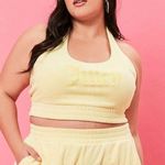 Juicy Couture NWT /Forever 21 Yellow Terry Cloth Cropped Halter Top Size 2X Photo 1