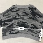 American Eagle Gray Camo Cropped Sweater Photo 3