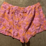 Universal Threads Universal Thread Shorts Womens 3x Plus Linen Pink Orange Floral Hawaiian High Ri Photo 2