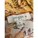 Umgee Boho Yellow Floral Print Maxi Dress V Neck Long Sleeve Tie Back High Low Photo 8