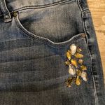 Chico's  Platinum Embellished Jewel Ankle Blue Jeans Size 0.5 (S/6) Photo 2