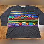 Color Club  Vintage Plus Size 22/24 Embroidered Rainbow Love Hearts Sweatshirt Photo 0