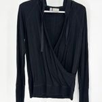 Athleta  Inner Twist Wrap Pullover Hooded Athletic top athleisure black neutral Photo 0