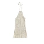 Lovers + Friends  Equator Knit Halter Mini Dress Tan Crochet Size Small Photo 3