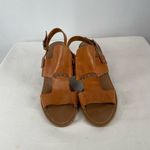 Barbara Barbieri Leather Stacked Heel Sandal in Light‎ Brown Size 8 Photo 5