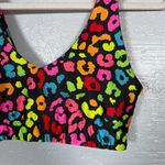 Goldsheep Women M Rainbow Animal Print Sports Bra Top U Front Back No Wire Pink Size M Photo 1