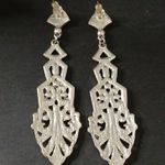 Silver tone Rhine stone dangling earrings Photo 4