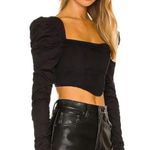 H:ours Hours Revolve Mona Cropped Long Sleeve Corset Black Top Small NEW $138 Photo 2
