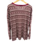 Heimish USA Fair Isle Thermal Top 2X Burgundy Pink Long Sleeve Knit Shirt NWOT Red Size XXL Photo 3