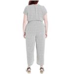 Max Studio  Womens Jumpsuit Sz 2X Black Cream Tie Front Waist‎ Short Sleeve NEW Photo 2