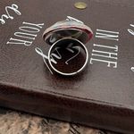 Adjustable Floral Statement Ring Stainless Steel Boho Y2K Blue Photo 5