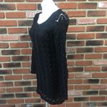 Free People  Black Dress sz S Keyhole Open back long sleeve Dress Photo 4