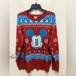 Disney  women’s Red and Blue Knit Christmas Sweater size 2xl Photo 2