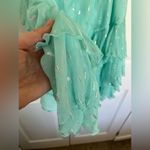 Sherri Hill Custom  Aqua and Silver  Sleeveless Chiffon Cocktail Size 0 Photo 7