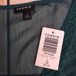 Torrid ladies dark green babydoll chiffon sheer blouse size 3x festival cute Photo 3