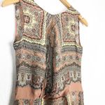 ZARA  Sleeveless Paisley Print 100% Silk Mini Dress Small Bohemian Hippie 70s Photo 6