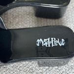 Mad love  Shiny Black Block Heel Slides Sandals Size 9 Photo 4