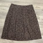 H&M 2 Tone Brown Paisley/Floral Print Pleated 100% Cotton Zip Side Skirt Size 6 Photo 5