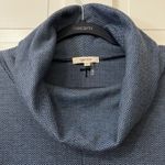 Tyler Boe Retro Lagenlook Blue Comfy Herringbone Funnel Neck 3/4 Sleeve Dress Lg Photo 2