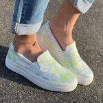 Lime Tye Dye Slip On Sneaker Multiple Size 6 Photo 0
