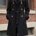 EXPRESS Women’s Coat Ruffle Belted Size Black Size XS Photo 0