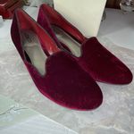 Liz & Co. size 11 burgundy low wedge velvet shoes Red Photo 1