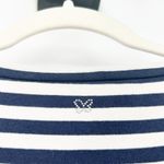 Weekend Max Mara Womens Boho Beaded Rhinestone Flower Striped 3/4 Sleeve Top S Blue Photo 5