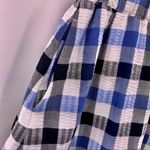 1901  blue plaid seersucker stretch cotton skirt XS NWT Photo 4