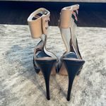 L'Agence L’Agence Black and Orange Striped Mesh Heels Photo 4