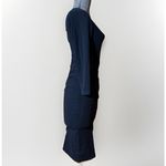 James Perse Black Stretch Ruched Bodycon Midi Dress Women’s Size Medium (2) USA Photo 2