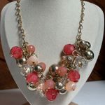 New York & Company Pink, Coral Beaded Gold Necklace NWT Photo 2