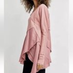 Free People  tunic oh bloom pink small dusty rose comin in hot shirt raw hem NEW Photo 6