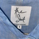 The Shirt by Rochelle Berens Ruffle Striped Shirt Size Small Blue Photo 4