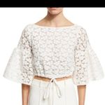 Milly  “Lydia” Floral Embroidered Lace Crop Top Photo 4